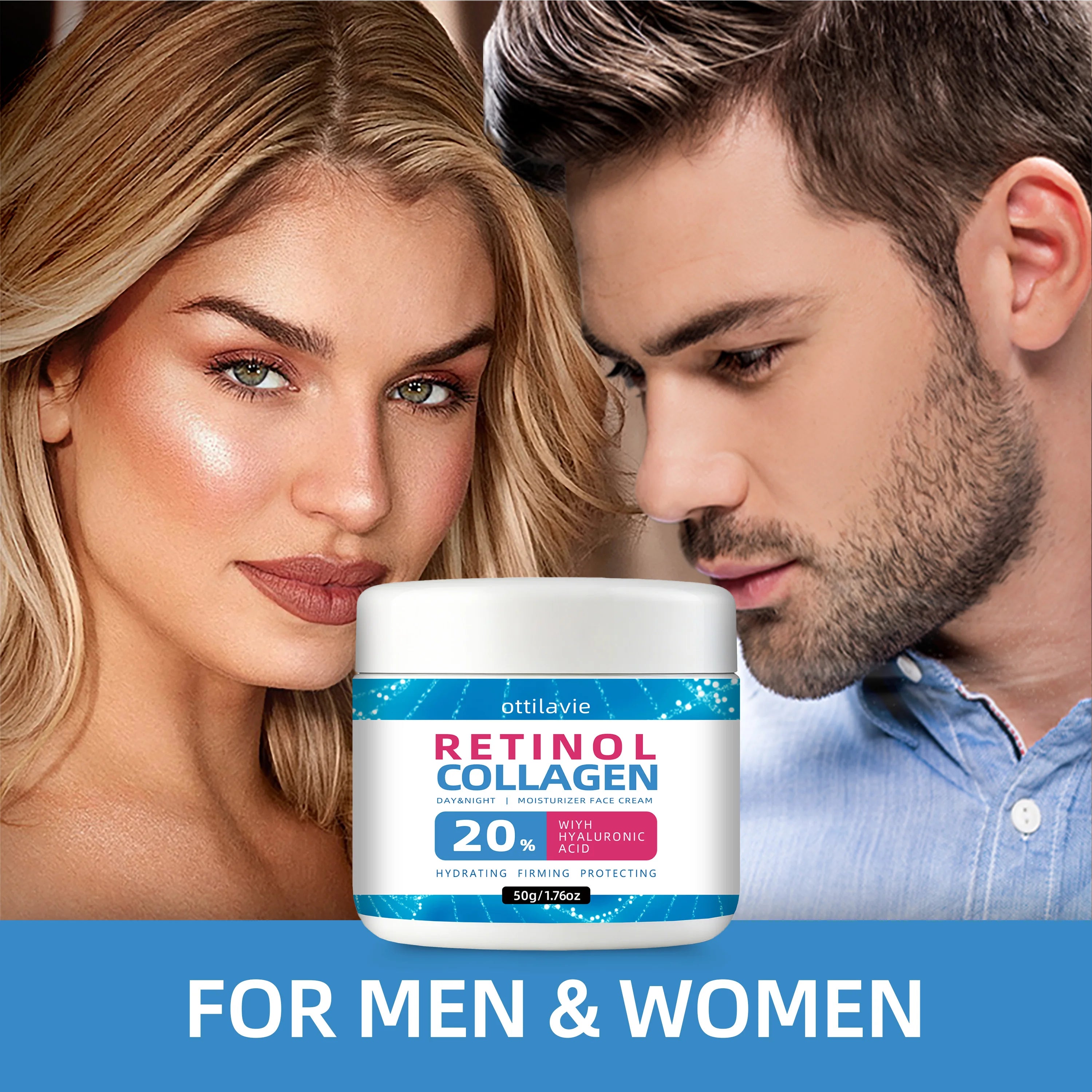 Retinol & Collagen Moisturizing Cream - Day & Night Use, Fast-Absorbing & Non-Greasy, Universal for All Skin Types, Perfect Gift Oasis Select