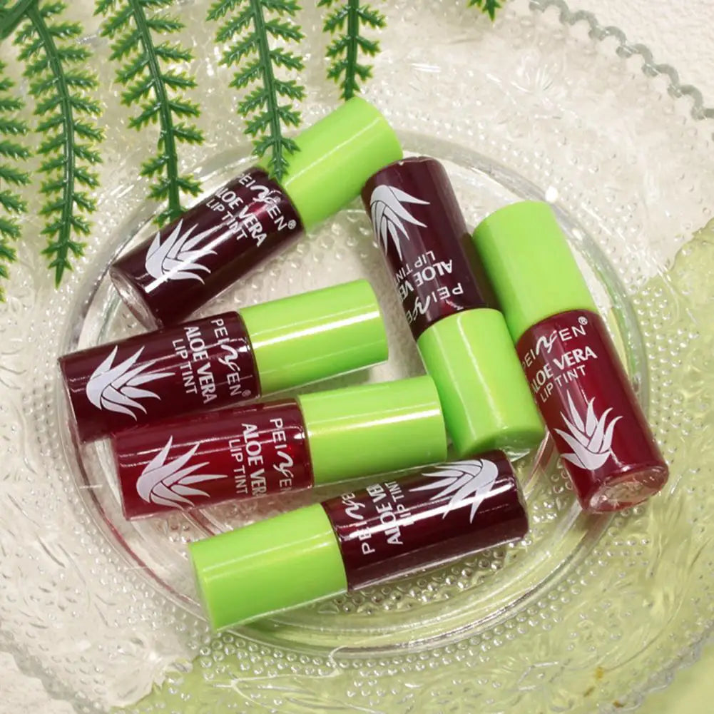 6 Color Lip Tint Stain Set Plumping Liquid Lipstick Aloe Vera Watery Lip Stain Lip Gloss Multi-use Moisturizing Lip & Cheek Tint Oasis Select