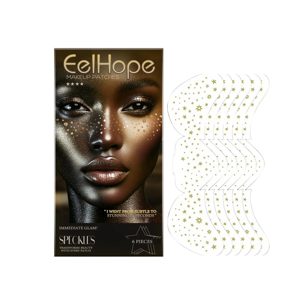 Facial Spot Glitter Sticker Fake Freckle Metallic Golden Irregular Waterproof Temporary Tattoo Star Sticker For DIY Makeup Party Oasis Select One box
