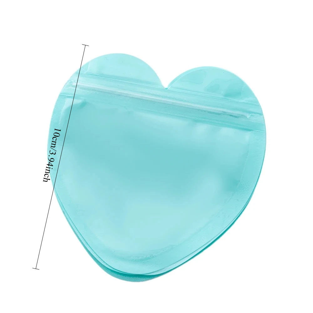 20pcs Heart Candy Plastic Bag For Wedding Birthday Party DIY Display Necklace Bracelet Gifts Packaging Pouch Small Businesses Oasis Select