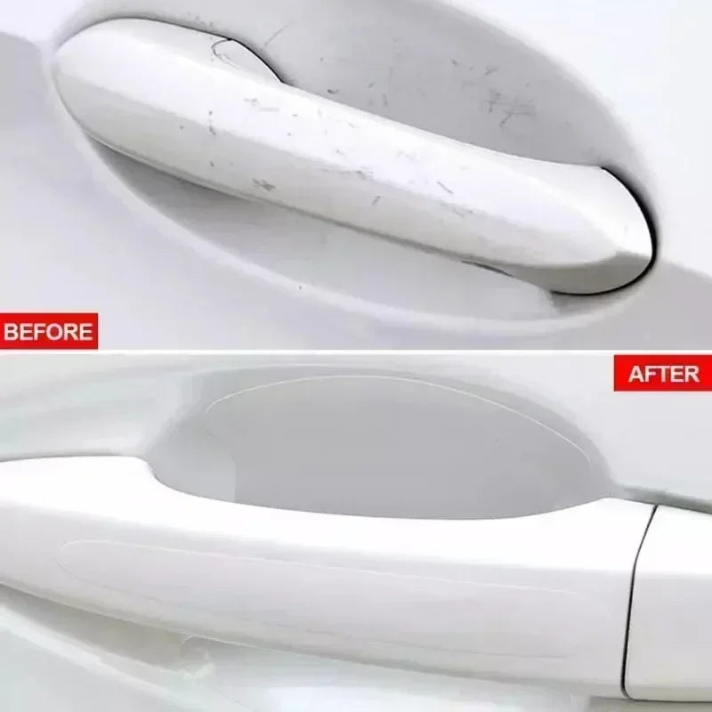 8PCS Universal Car Door Handle Bowl Scratch Protective Stickers Transparent Car Handle Anti-collision Protection Strip Oasis Select