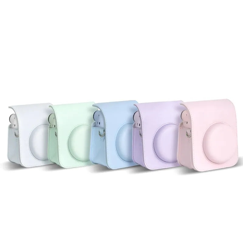 Fuji Polaroid Mini 12 Solid Color Camera Bag Digital Camera Storage Protective Case Crossbody Carry Case Accessory Oasis Select