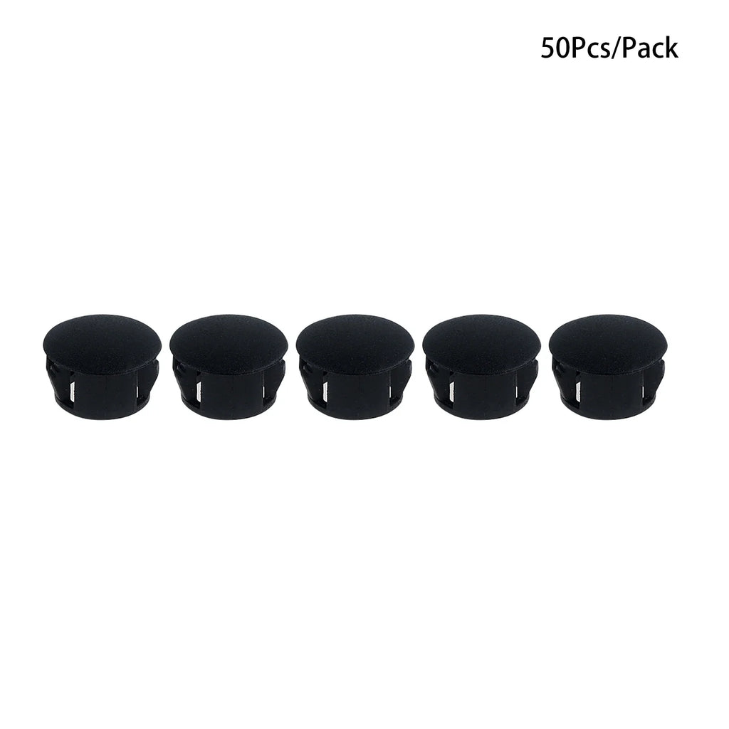 50Pcs Plastic Blanking End Caps Hole Plugs 5mm–32mm Black/White