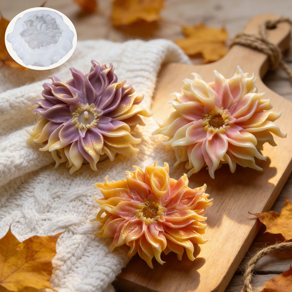 Simulation Ferrand Floral Scented Candle Silicone Mold Handmade Soap Plaster Candle Fondant Baking Mold Oasis Select