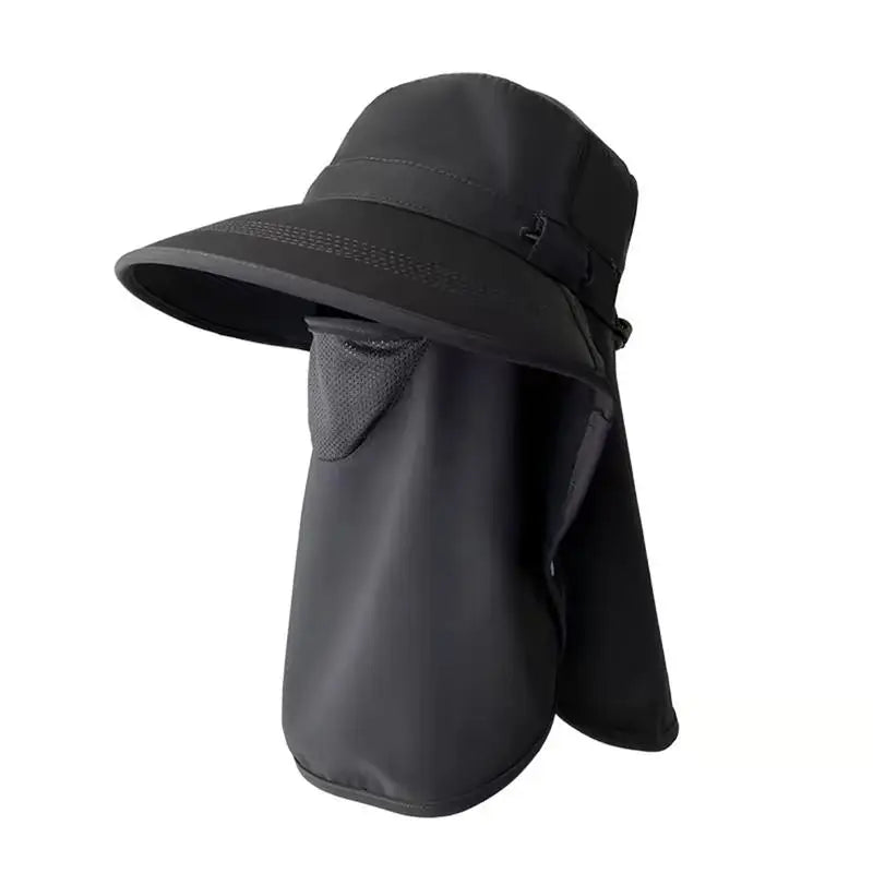 Women Adjustable Neck Flap Sun Hat Wide Brim UPF 50+ UV Protection Breathable Outdoor Travel Beach Cap Oasis Select A10 Black