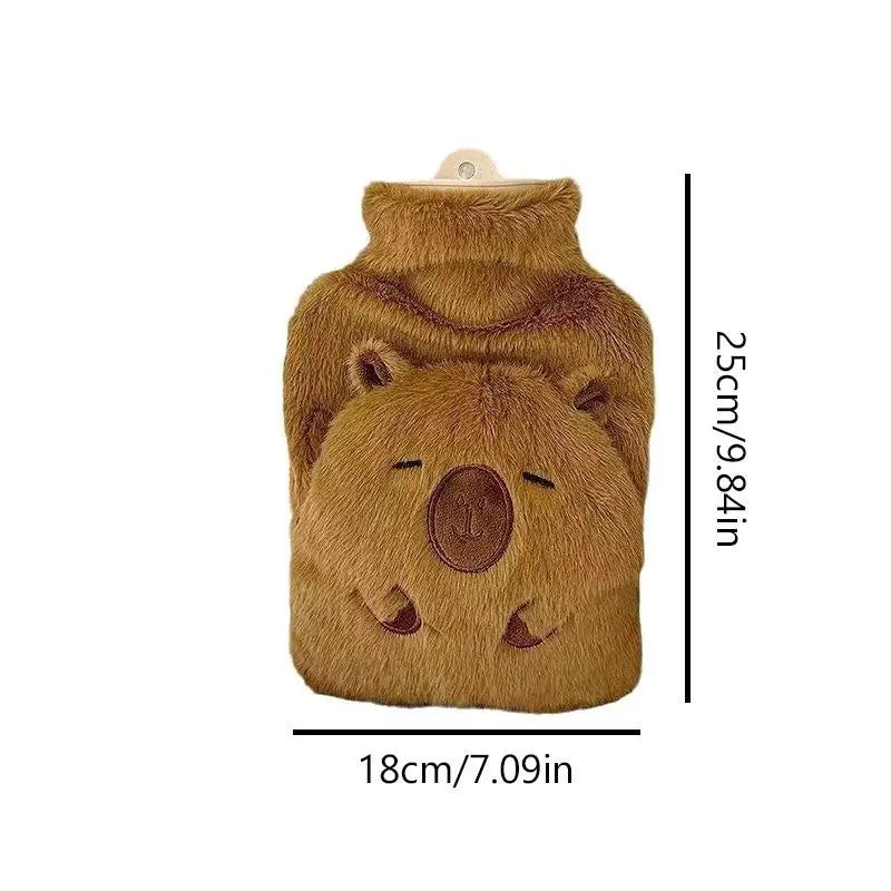 Capybara Hot Water Bottle 1000ml with Plush Cover | Hand Warmer