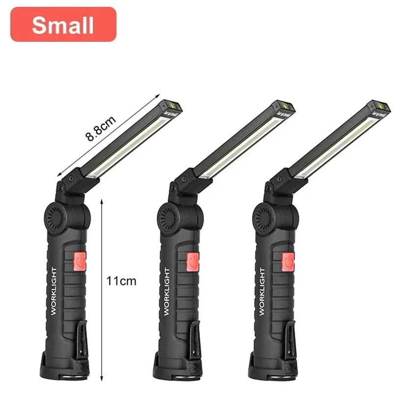Led Work Light Magnetic Base Hook Rechargeable 360°Rotating Portable Handheld Flashlight For Working Repairing Outdoor Camping Oasis Select 3Pcs Small