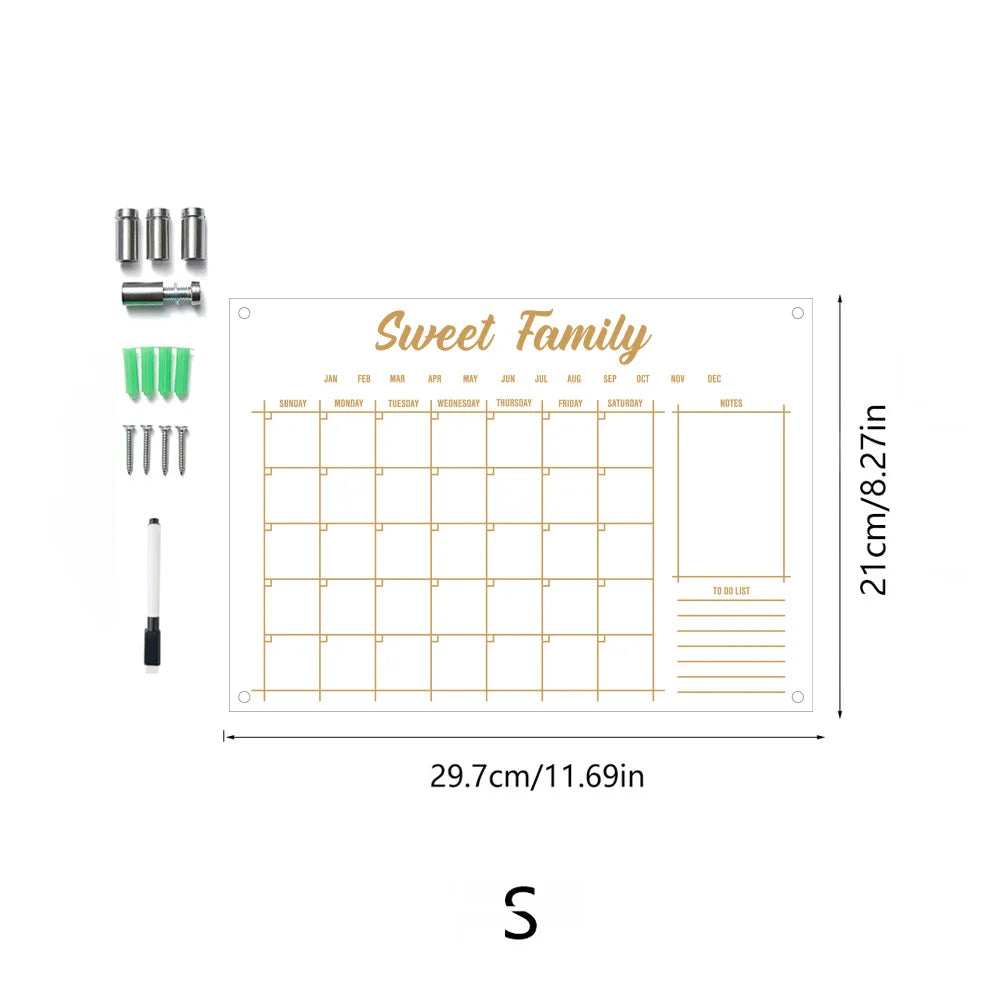 Acrylic UV printed calendar table study wall weekly plan can be erased itinerary Oasis Select TYU045-S