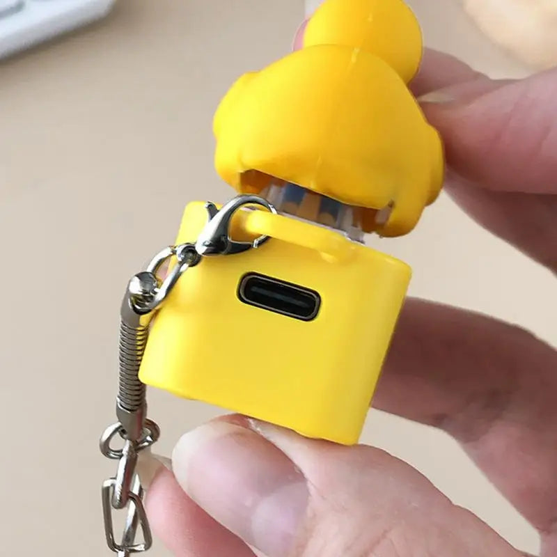 Keyboard Bag Charm Fidget Clicker Small Backpack Ornament Duck Shape Backpack Charm with Light and Sound Stress Relief Toy Gift Oasis Select