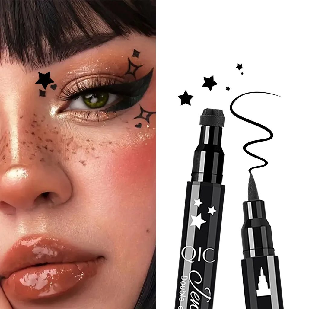 QIC Dual-Tip Stamp Eyeliner Pen – Heart, Moon & Star