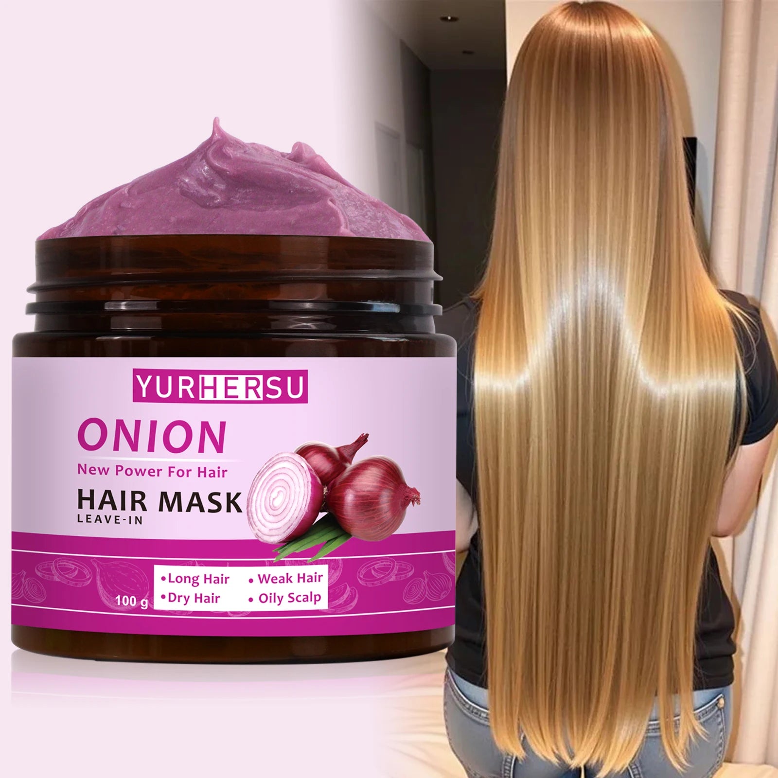 YURHERSU Onion Essence No-Rinse Hair Mask – 100g | All Hair No-Rinse Hair Mask Oasis Select