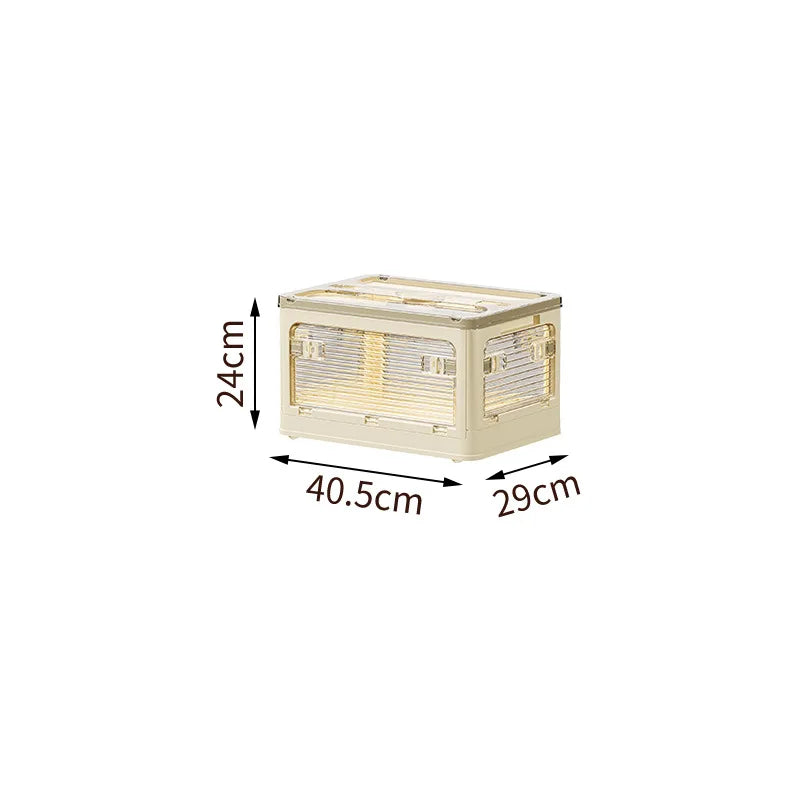 Cream wind folding storage box Bedroom multi-functional storage box Free stacking Large capacity transparent visual storage box Oasis Select Type H