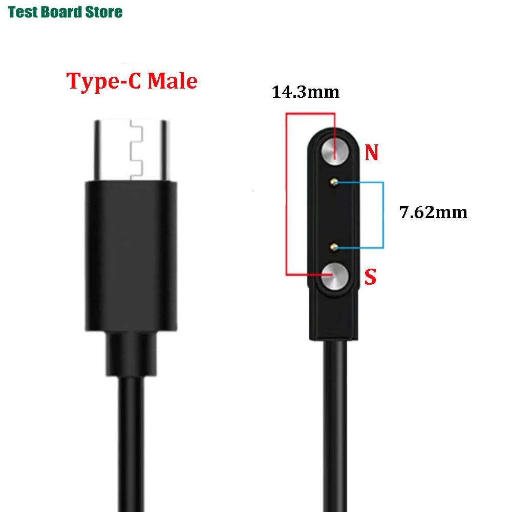Smart Watch Magnetic USB Dock Charger 2pin 4pin Charging Cable Oasis Select TypeC-7.62-14.3