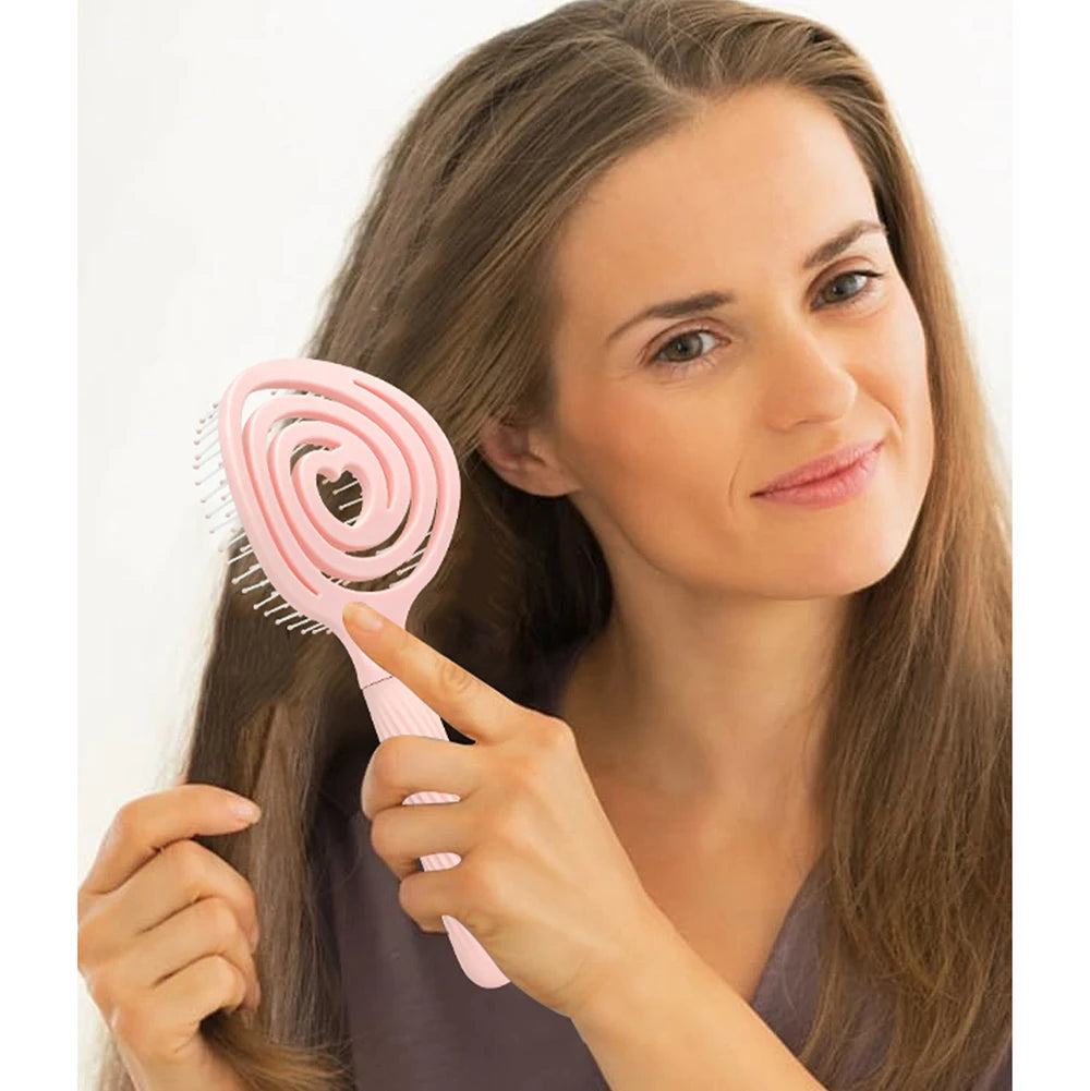 Heart Hollow Detangling Hairbrush & Scalp Massage Comb for Wigs