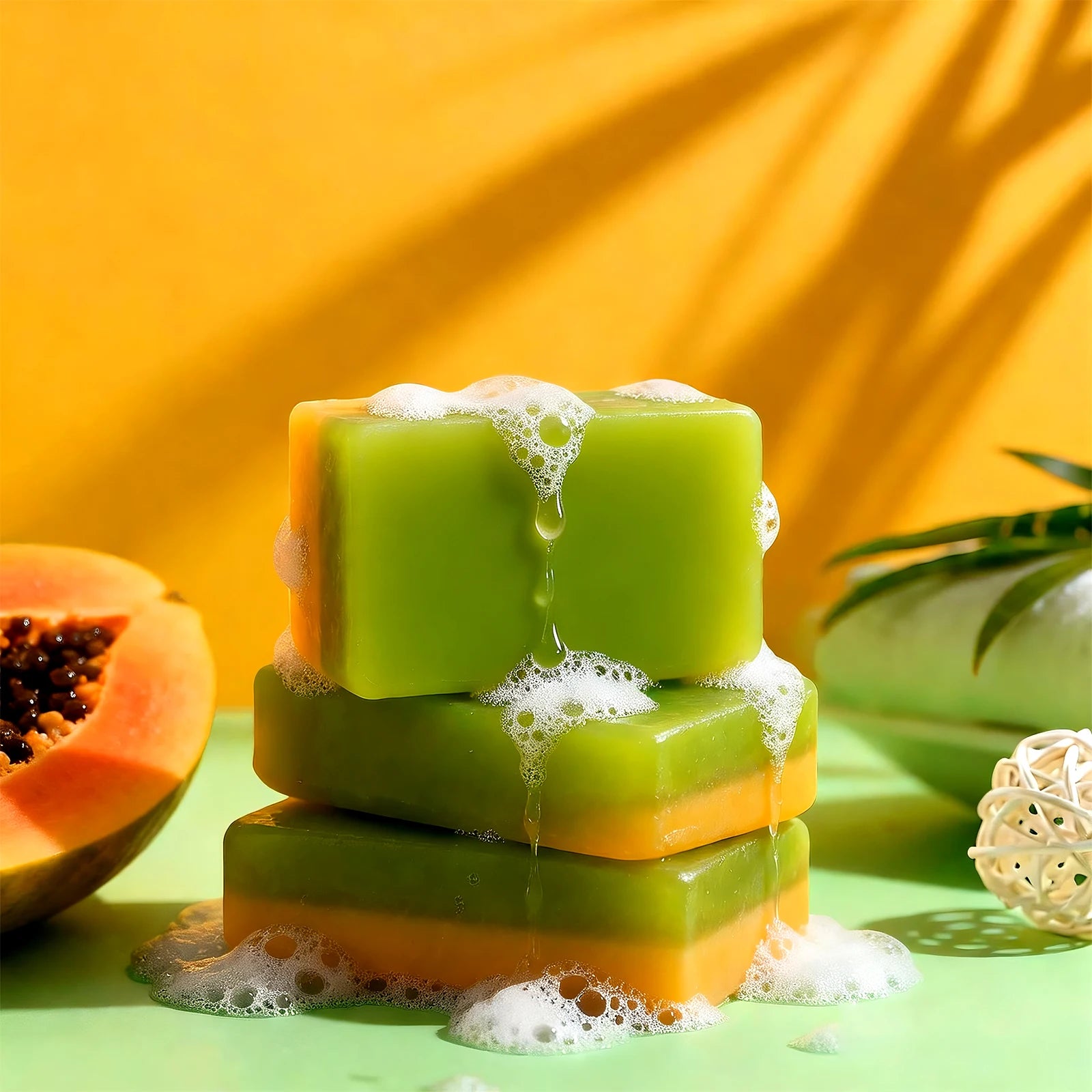 Papaya Essential Oil Handmade Soap – Brightening & Hydrating Handmade Cleansing Soap Oasis Select combination papaya 100g