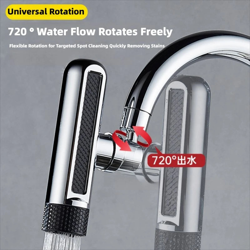 720° Rotating Kitchen Faucet 6 Modes Waterfall Spout Splash-Proof Universal Aerator Multi-Function Faucet Nozzle Extender Oasis Select