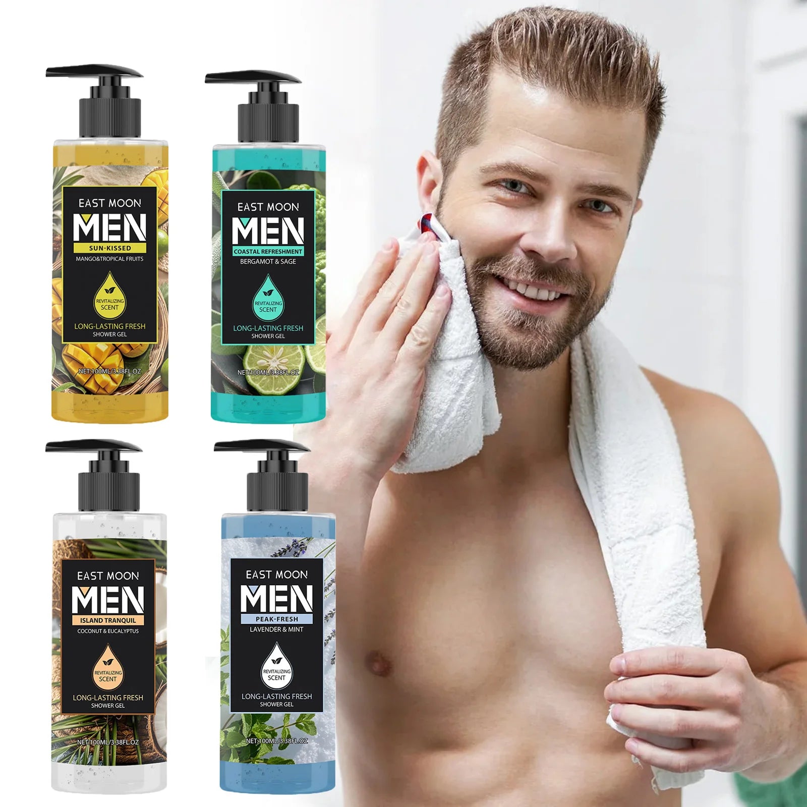 Fragrance Shower Gel Gift Set Deep Cleansing Shower Gel Moisturizing Refreshing Scent Long Lasting Fragrance Oil Control Oasis Select