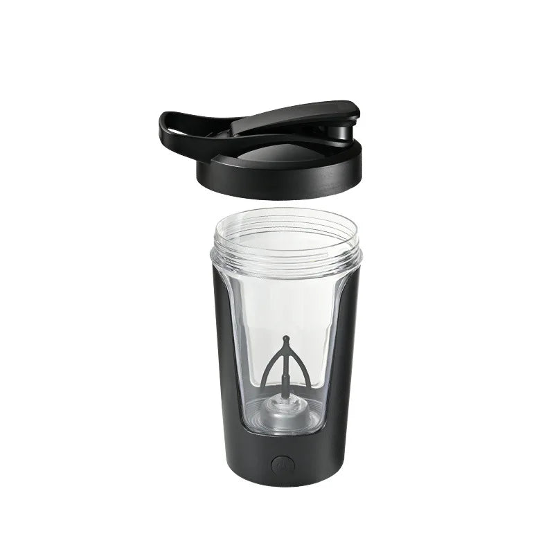 350ML Electric Protein Powder Mixing Cup Automatic Shaker Bottle Mixer Shake Bottle Milk Coffee Blender Kettle fro Gym outdoor Oasis Select Black