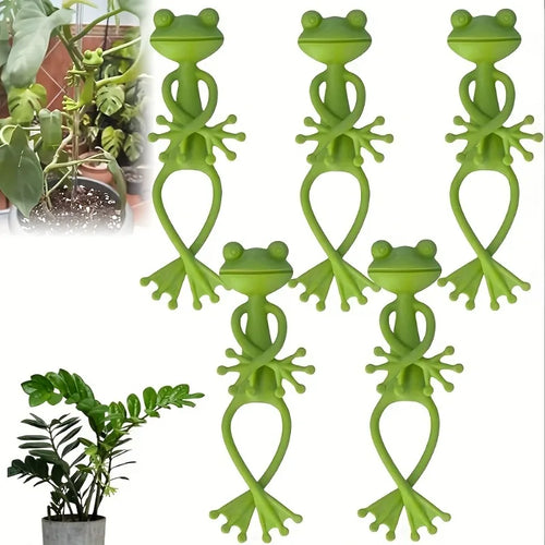 1/2/5pcs Frog Plant Stand Green Frog Plant Supports Cute Stable Support for Small Potted Plants Succulents Planter Decorations Oasis Select green