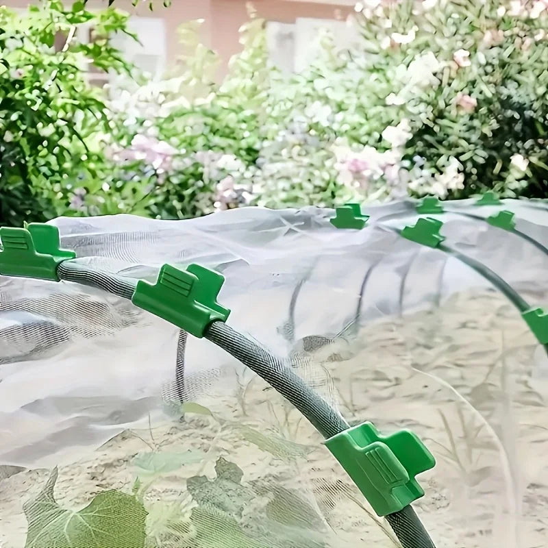 60pcs Green Plastic Greenhouse Film Clips - Heavy-Duty Windproof Garden Clips for Securing Mulch, Tarp & Plant Covers Oasis Select