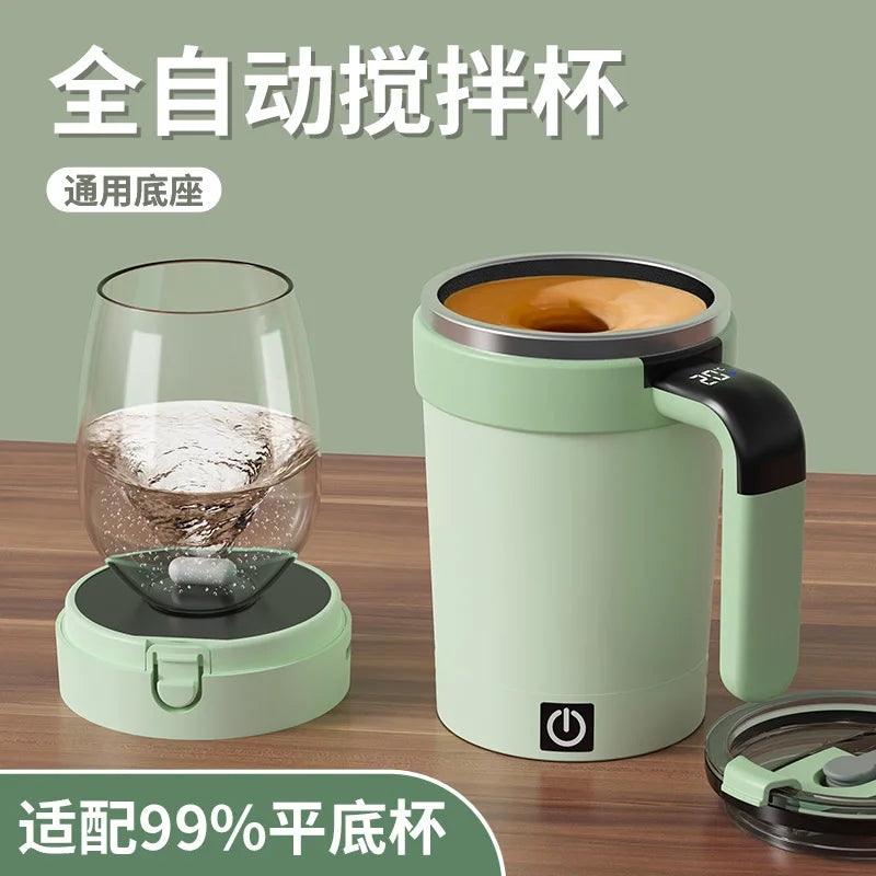 Smart Self-Stirring Mug with Temp Display | Electric Thermos Cup