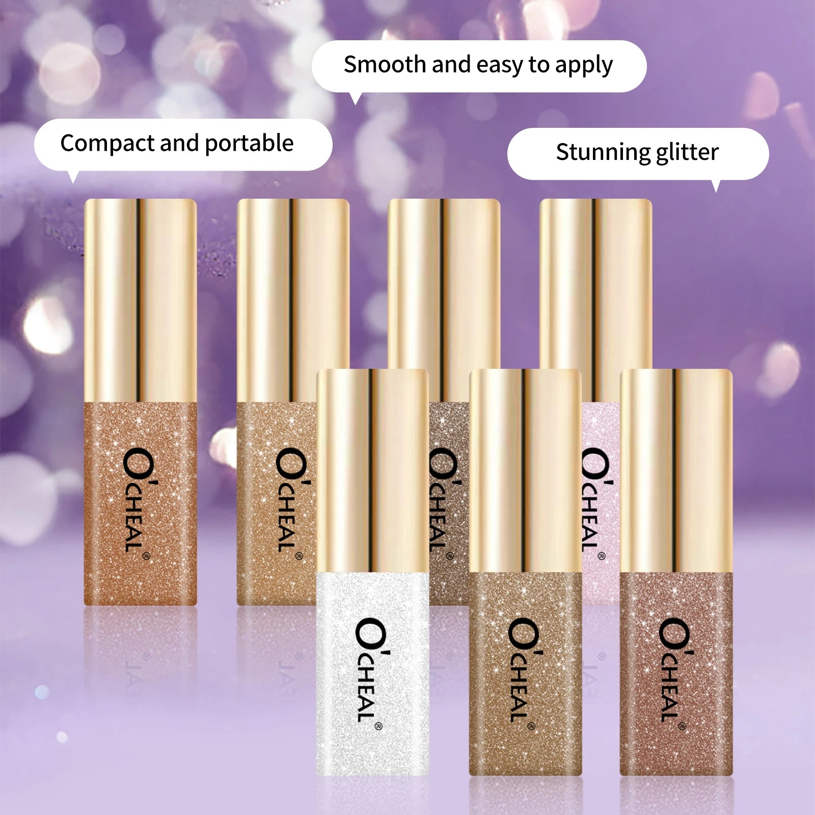 O'Cheal Glitter Liquid Eye Shadow – 7 Shades, Shimmer & Waterproof