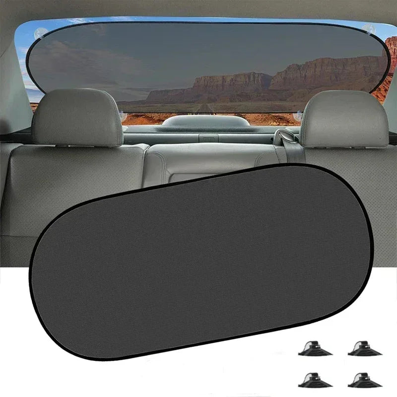 Car Sun Shade UV Protection Folding Auto Rear Window Sunshade 100x50cm Universal Mesh Back Window Visor with Suction Cups Oasis Select