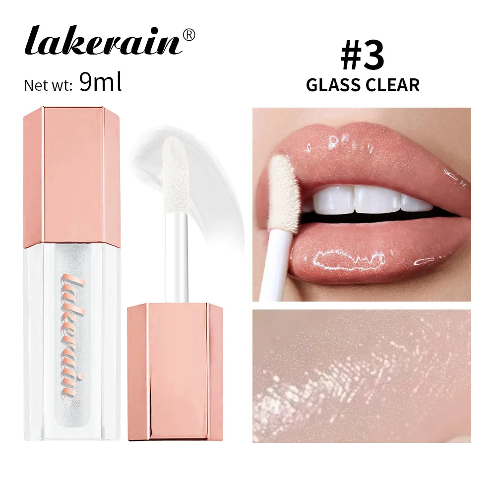 Diamonds Glitter Gloss Universal Lip Luminizer 8 Colors Lip Gloss Non-sticky Moisturizing Plumper Long Lasting Glitter Liquid Oasis Select 3 glass clear
