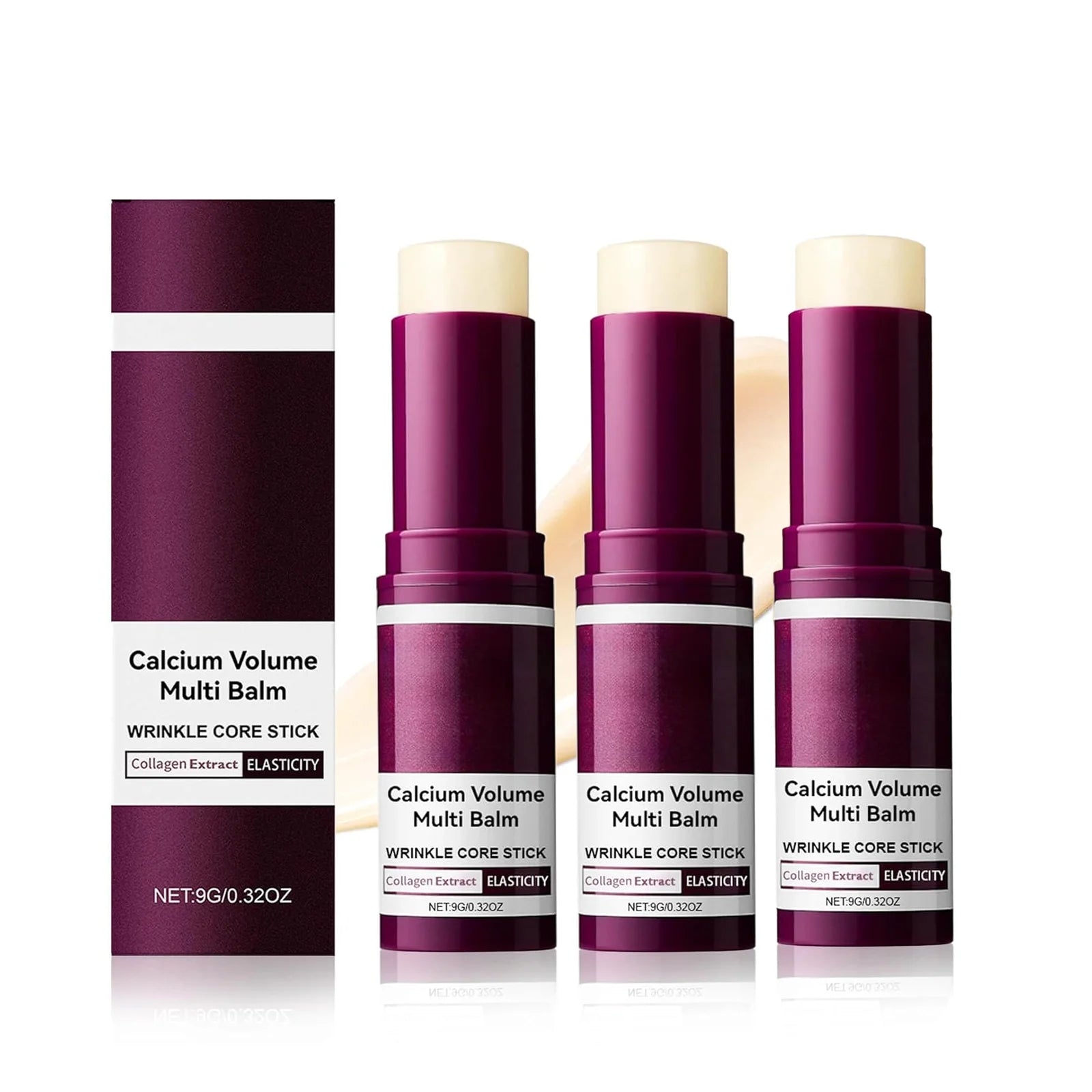 Calcium Multi Balm Stick, Collagen & Elastin Wrinkle Stick, Moisturizing Balm for Eye & Neck Balm, Face Moisture Balm Oasis Select 3pcs