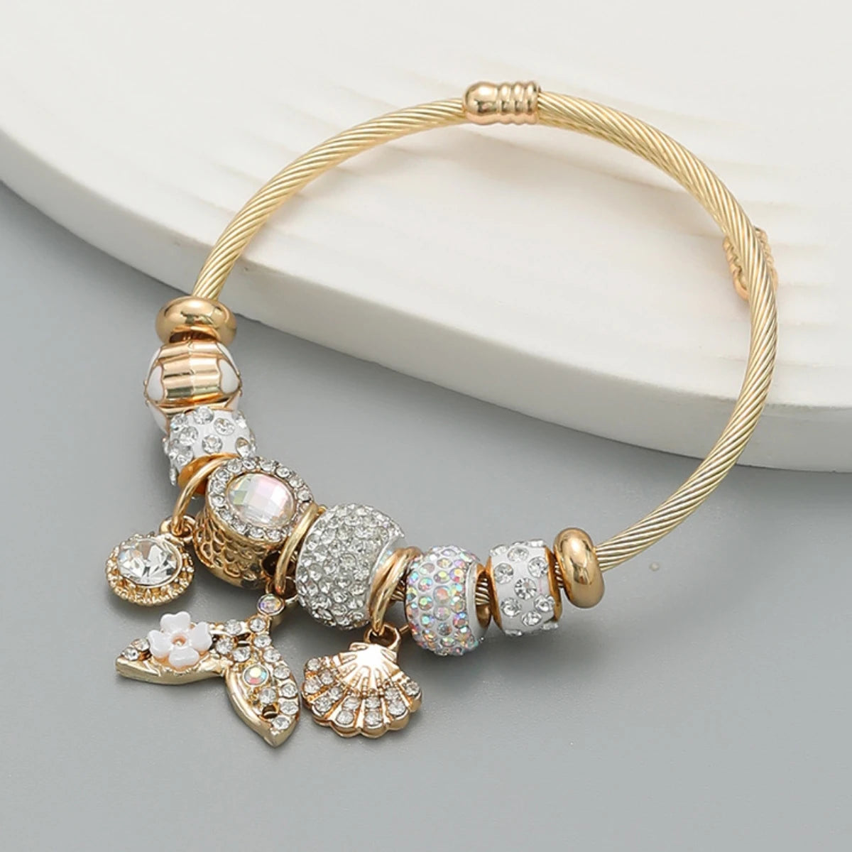 Fashion Multi Element Stainless Steel Circle Panjiadora Beaded Love Bracelet Suitable for Women's Dating, Daily Holiday Gifts Oasis Select