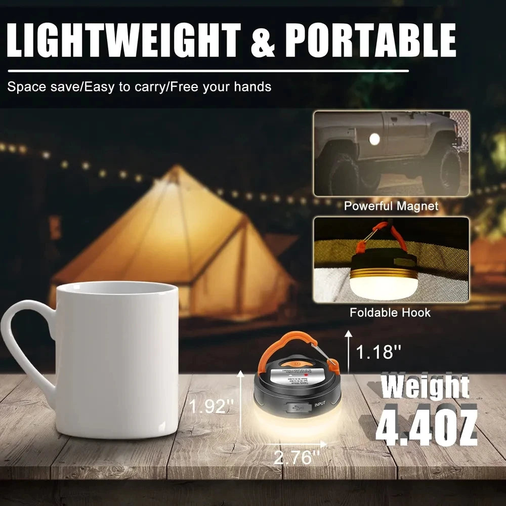 10W LED Portable Camping Light Built-in 1800mAh Battery USB Rechargeable Tent Lantern Outdoor Hiking Night Hanging Camping Lamp Oasis Select