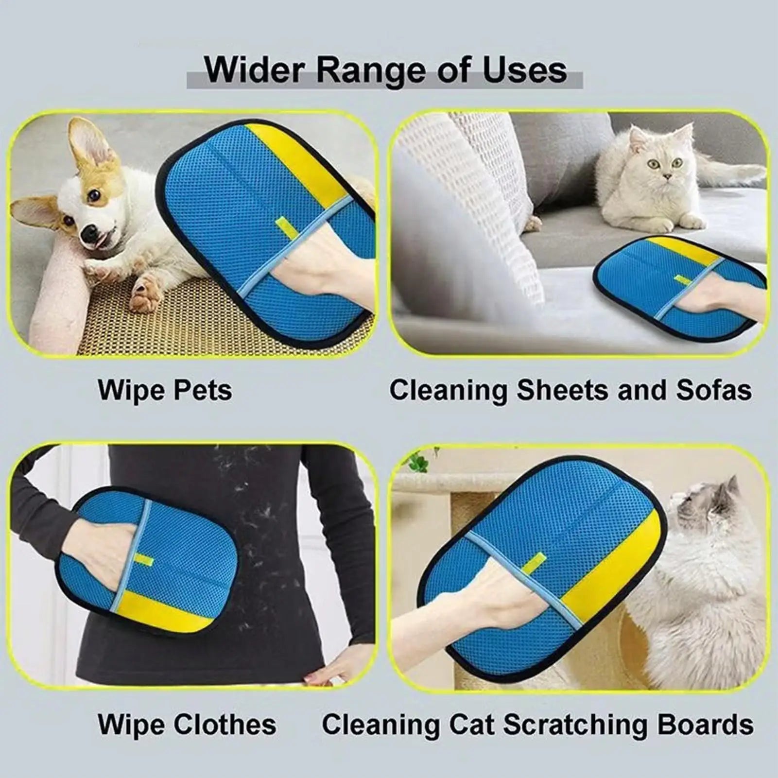 Pet Hair Remover Gloves Electrostatic For Cats Dogs, Reusable Washable Grooming Glove Anti-Shedding Grooming Gloves Pet supplies Oasis Select