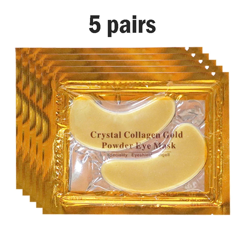 BIOAOUA Crystal Gold Collagen Eye Patches – Dark Circles Collagen Eye Mask Oasis Select 5 Pairs