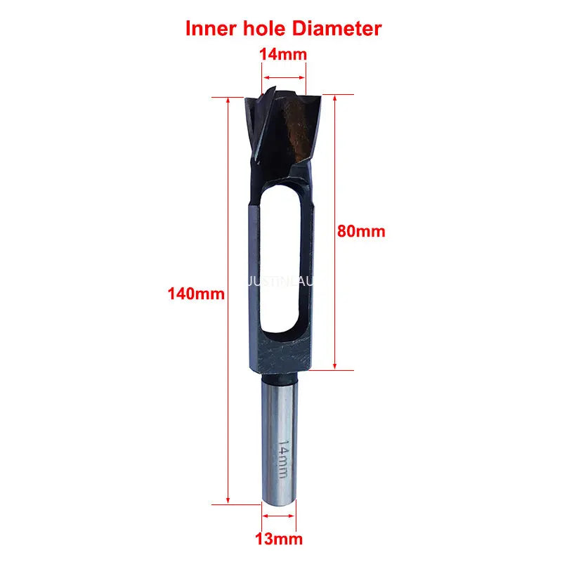 JUSTINLAU Straight And Round Wood Plug Hole Cutter Plug Cutting Drill Take Steel Knife Log Tenon Cork Woodworking Drilling Tools Oasis Select 14mm