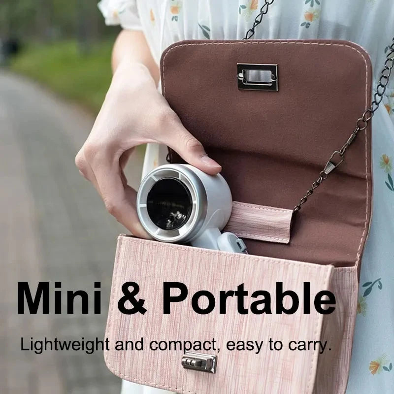Hand-held Folding High-speed Turbo Fan 2026 New Portable Hanging Neck Outdoor Violence Wind Desktop Fan Pocket Fans Oasis Select