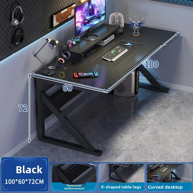 Gaming table Modern simple desktop video game competitive table Simple office learning computer table Oasis Select Black-100-60cm