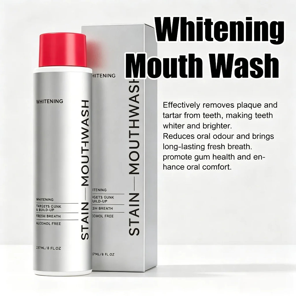 1/2/3Pcs Stain Removal Mouthwash Alcohol Free Teeth Brightening Fresh Breath Plaque Remover Enamel Safe Daily Oral Care Oasis Select