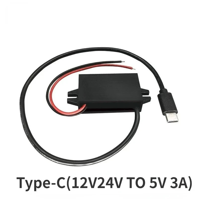 12V24V to 5V 3A Car Power Converter Mini Micro USB Output Adapter Step Down Voltage Power Supply DC-DC with Reverse Protection Oasis Select Type-C 12V24V 5V 3A|China Mainland