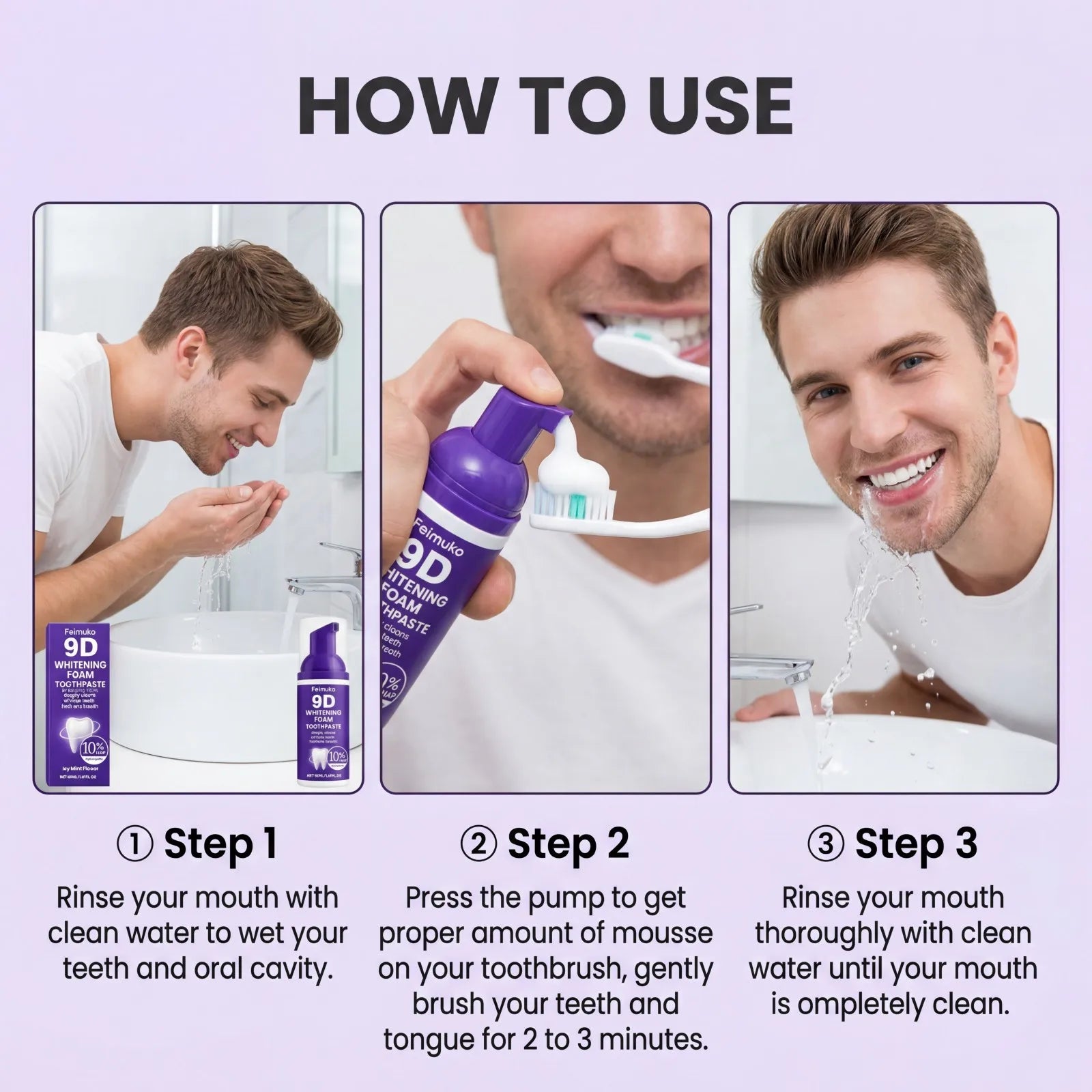 2026 New 9D Whitening Foam Toothpaste 10% Hydroxyapatite Deep Cleaning Fresh Breath Brighten Teeth tain Removal Oral Care 50ml Oasis Select