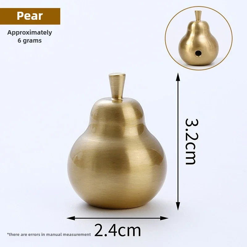 Pure Copper Furniture Handle Drawer Knob Apple Pair Shape Brass Cabinet Door Handles Wardrobe Cupboard Dresser Door Pulls Diy Oasis Select pear