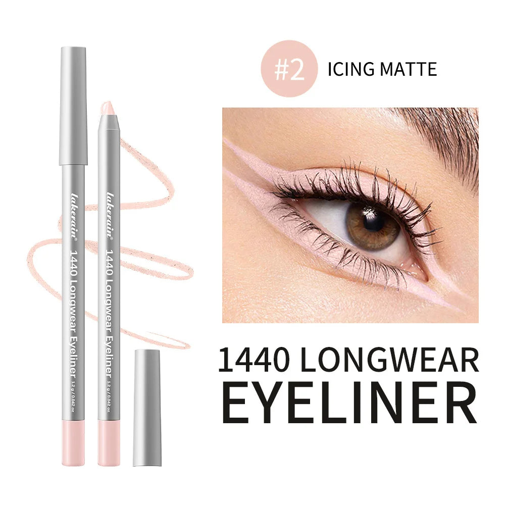 12 Colors Eyeliner Pencil Long-lasting Wear Waterproof Smudge-proof Smooth Precise Application Smokey Eyeliner Pencil Makeup Oasis Select Color 2
