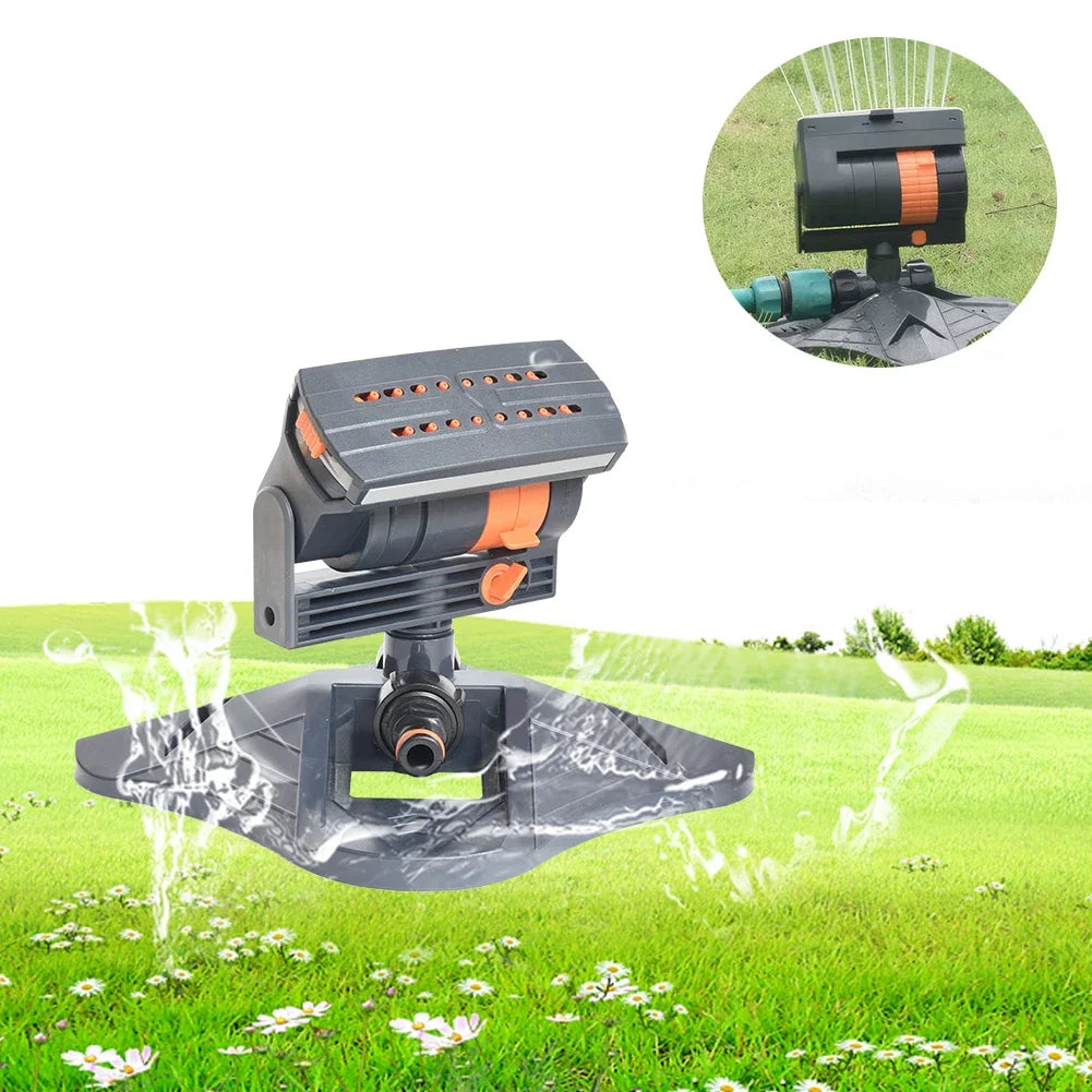 Mini Oscillating Sprinkler Large Coverage Adjustable Rotating Lawn Sprinkler 16Holes Watering Grass Sprinkler for Outdoor Garden Oasis Select