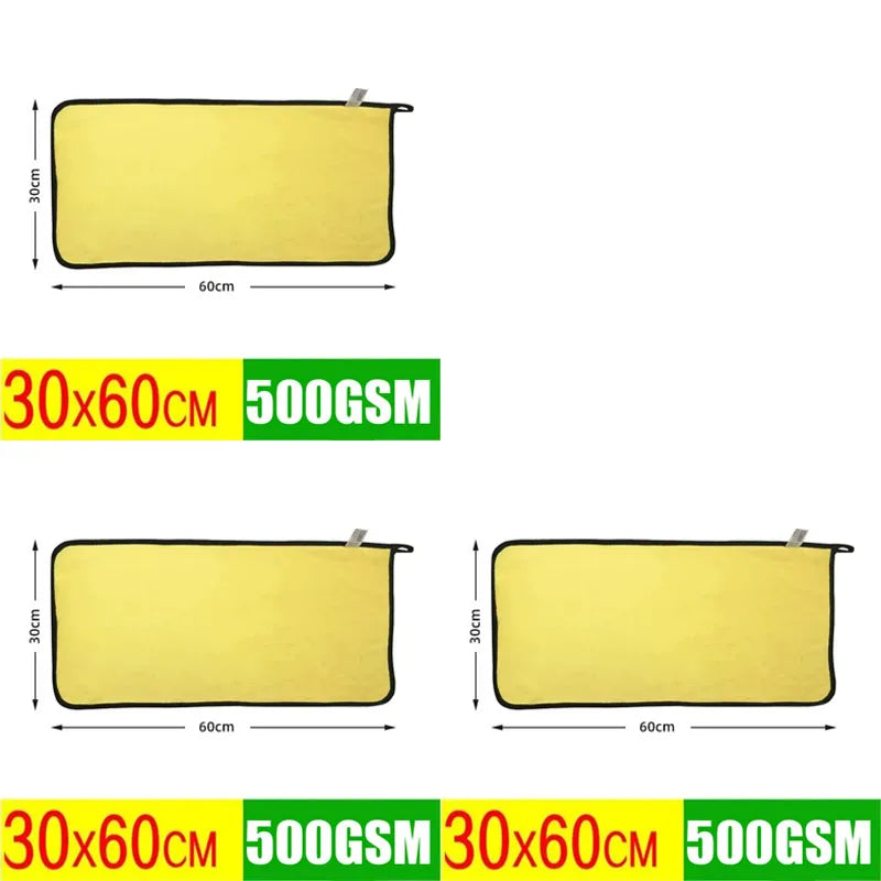 1/3Pcs Microfiber Cleaning Towel Car Cleaning Cloths Professional Detailing Car Drying Microfiber Towel Wash Towels Accessories Oasis Select 3pcs-30x60cm
