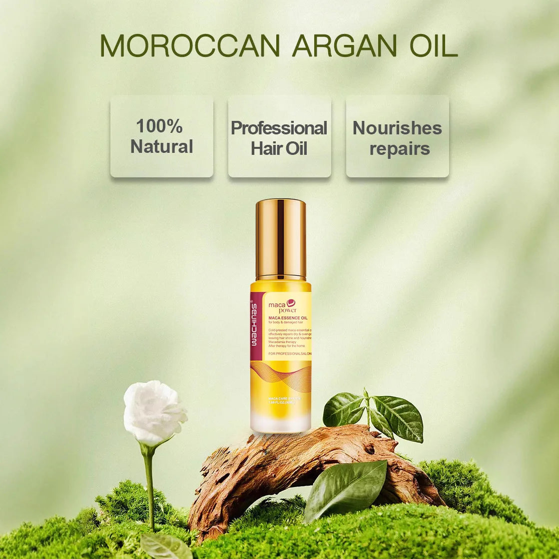 Moroccan Argan Oil Hair Serum - Nourishing Anti-Frizz Treatment for Smooth, Soft & Manageable Hair Vitamin E & Fatty Acids Oasis Select