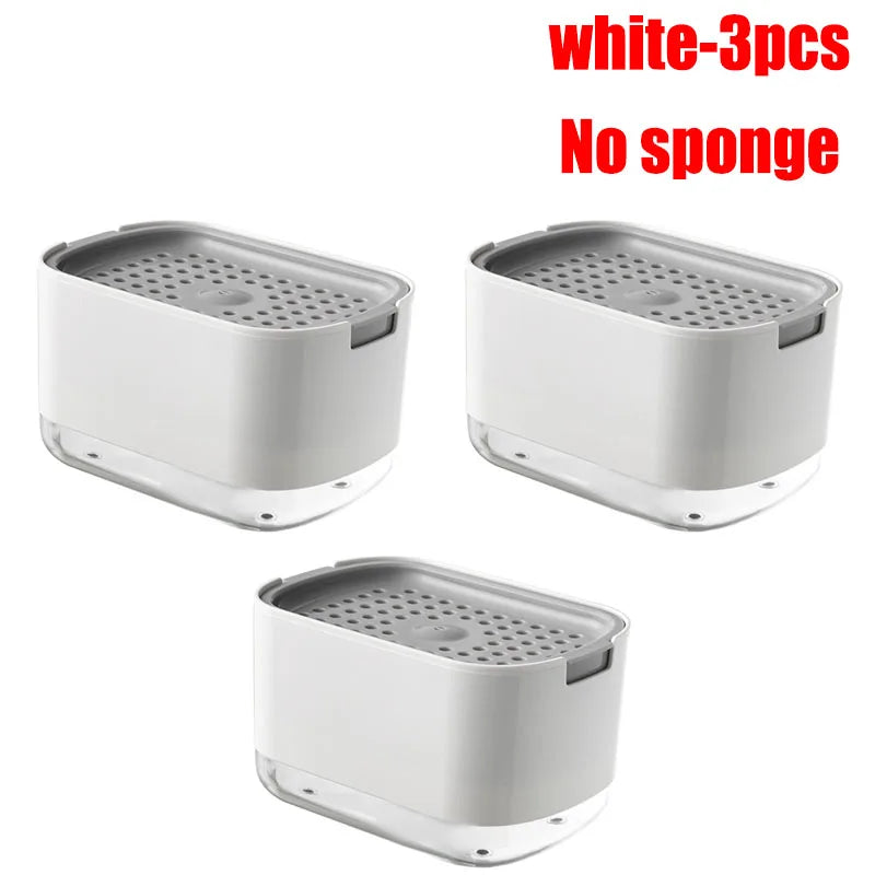 Dishwashing Liquid Dispensers Kitchen Soap Dispensers Dish Soap Dispenser Kitchen Detergent Large Capacity Sink Automatic Home Oasis Select white-A-3pcs