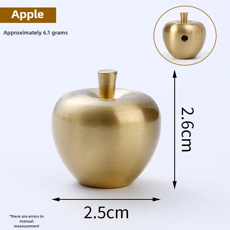 Pure Copper Furniture Handle Drawer Knob Apple Pair Shape Brass Cabinet Door Handles Wardrobe Cupboard Dresser Door Pulls Diy Oasis Select apple