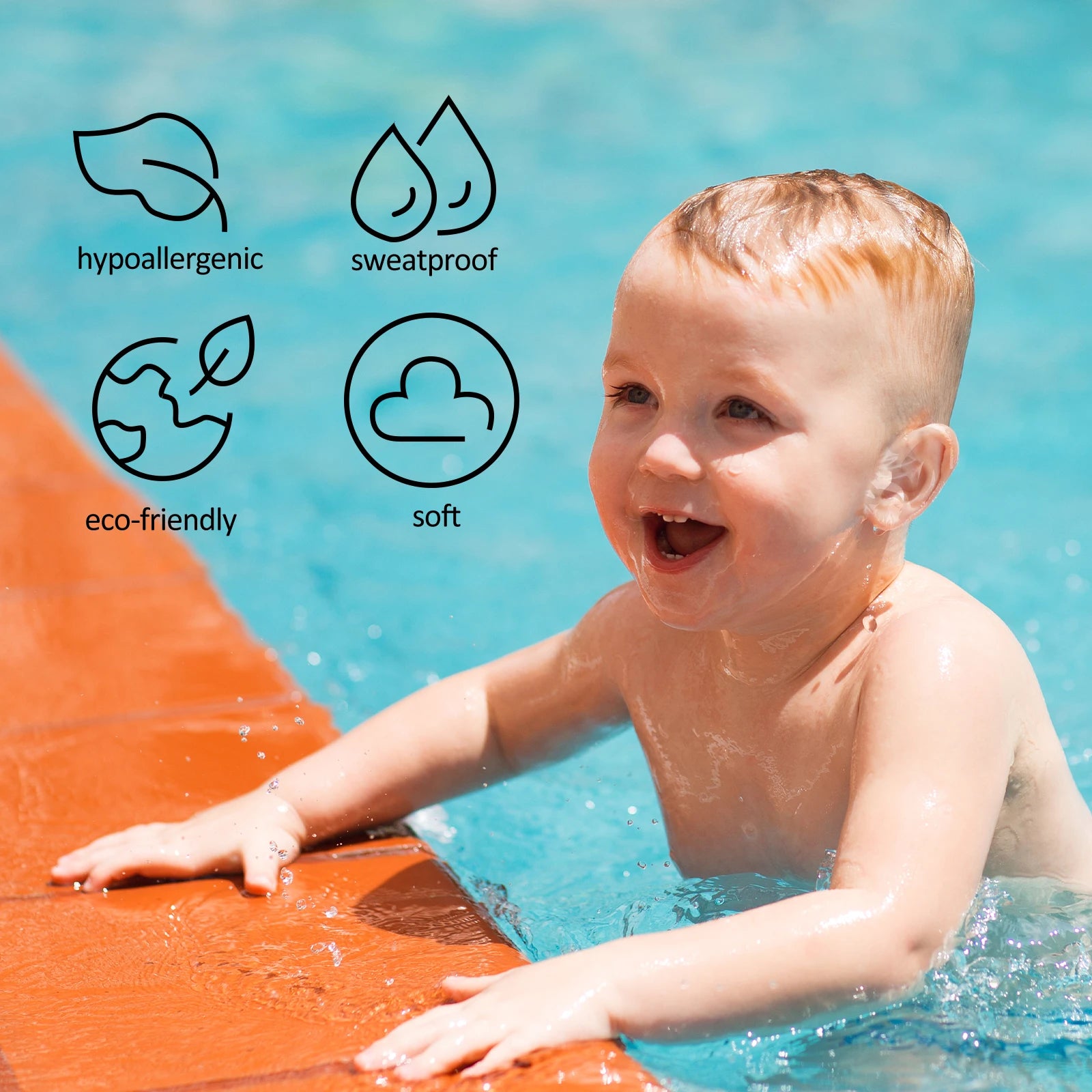 Baby Waterproof Ear Plugs Baby Swimming, Bathing, and Hair Washing Ear Protection Stickers Oasis Select