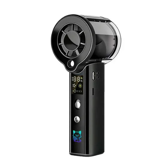 100 Speeds Adjustable Handheld Spray Fan LED Display Rechargeable 3000mAh Quiet Mist Cooling Fan for Travel Outdoor Daily Use Oasis Select black