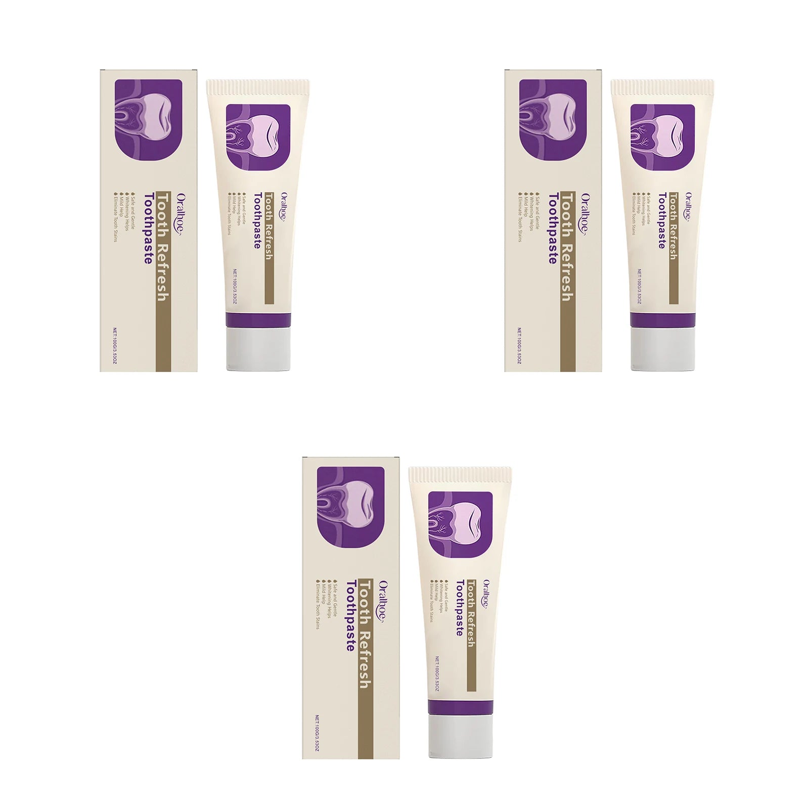 Teeth Refresh Toothpaste Whitening Freshen Breath Intensive Stain Removal Pain Sensitive Brightening Tooth Oral Care Toothpaste Oasis Select 300g boxed