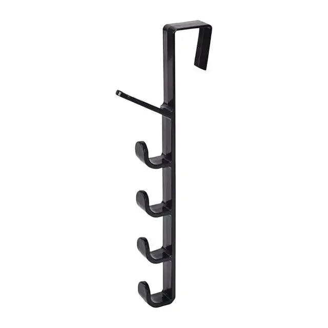 Behind the Door Coat Hook Hanger behind the Door Cabinet Wardrobe Dormitory Door Hook Storage Rack Oasis Select 27x4.5cm Black